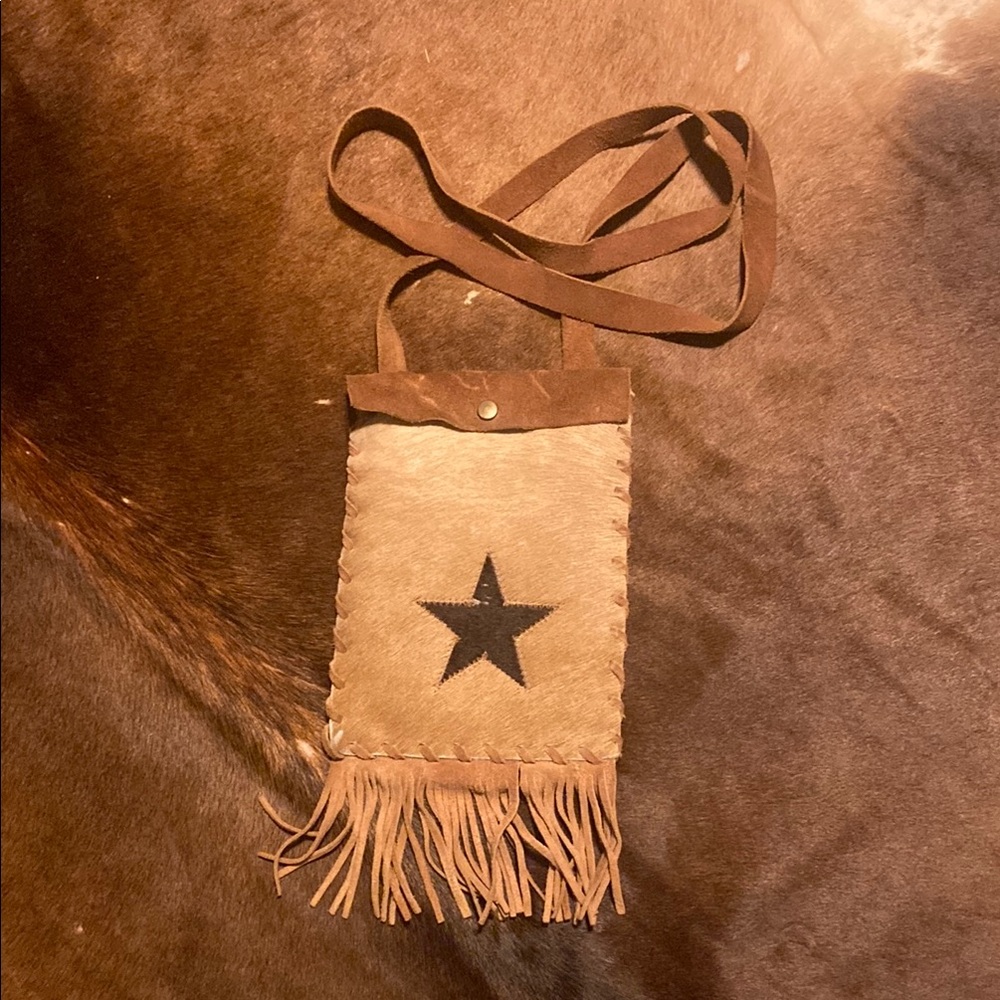 Fringe Cowhide Crossbody Bag